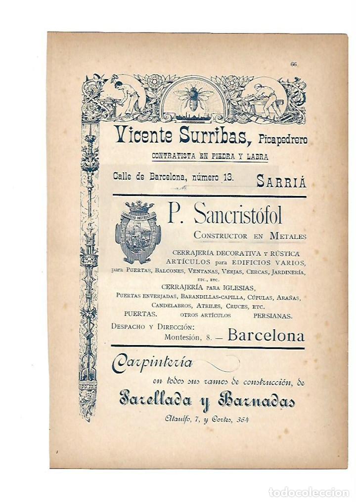 Collecting paper: A&Ntilde;O 1903 PUBLICIDAD ANUNCIO MODERNISTA VICENTE SURRIBAS PICAPEDRERO SANCRISTOFOL METALES IGLESIAS