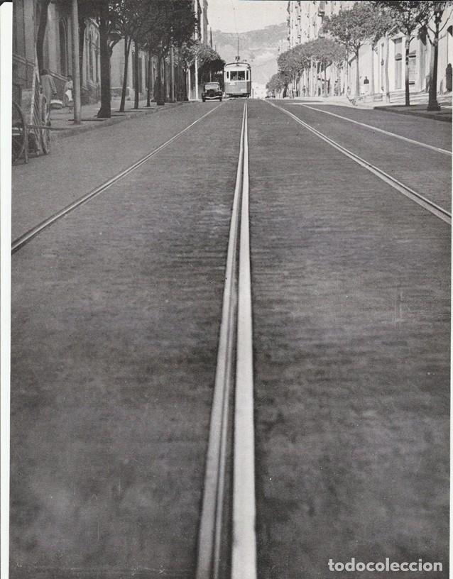 Sammelleidenschaft Papier: BARCELONA ANTIGUA - LAMINA / HOJA RECORTADA - CALLE MUNTANER PARTE ALTA - TRANVIAS -