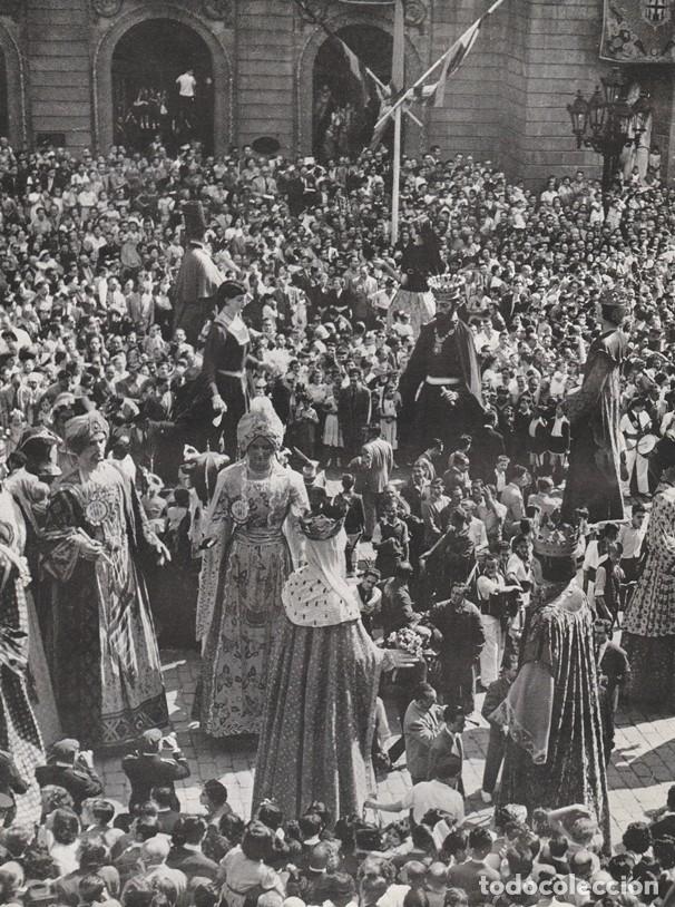 Sammelleidenschaft Papier: BARCELONA ANTIGUA - LAMINA / HOJA RECORTADA - LOS GIGANTES DE LA PLAZA DE SAN JAIME