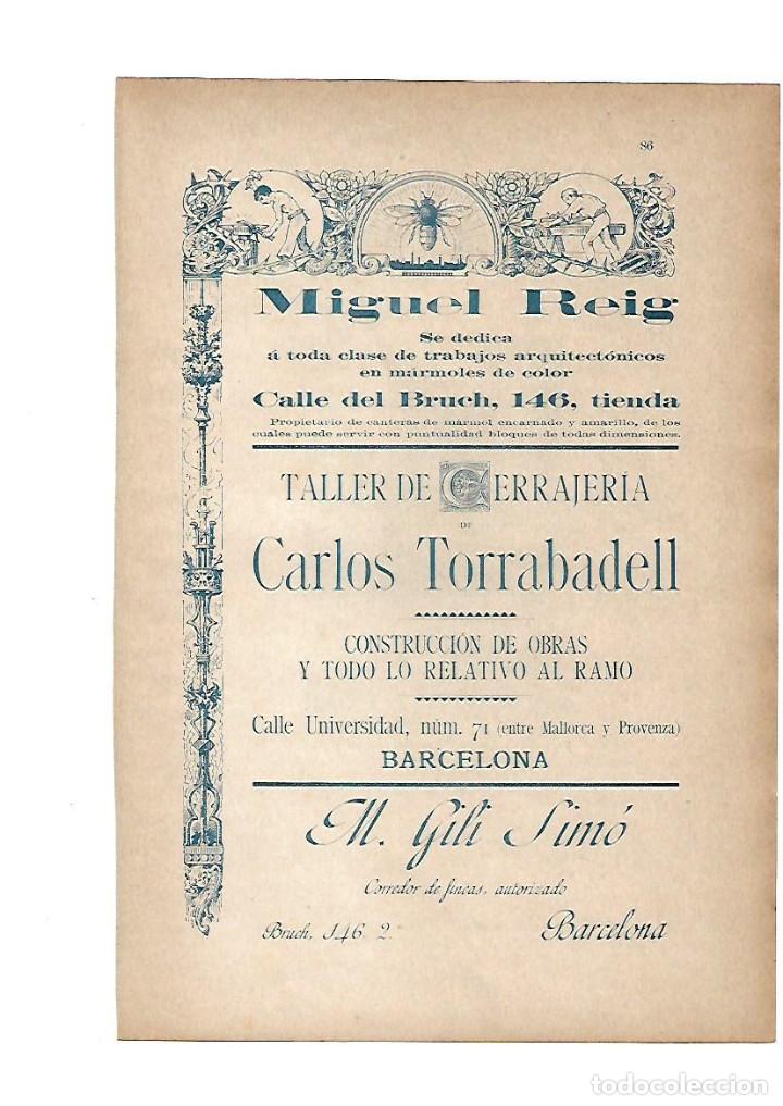 Collecting paper: A&Ntilde;O 1903 PUBLICIDAD ANUNCIO MODERNISTA MIGUEL REIG CARLOS TORRABADELL TALLER CERRAJERIA