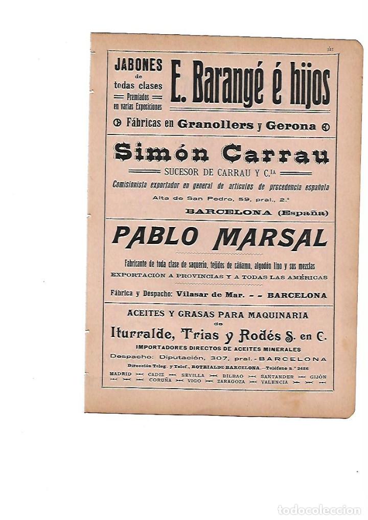 Collezionismo: A&Ntilde;O 1910 PUBLICIDAD JABON BARANGE SIMON CARRAU PABLO MARSAL ITURRALDE TRIAS Y RODES
