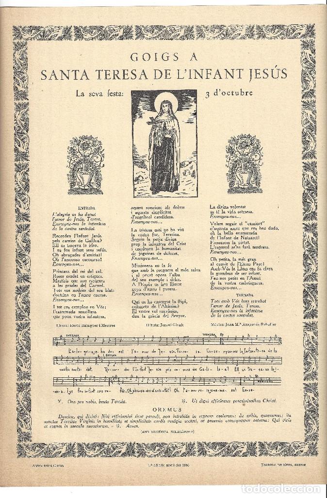 Coleccionismo: GOIGS.- A SANTA TERESA DE L'INFANT JES&Uacute;S, IMP. TORRELL DE REUS- 1956 (1&ordf; EDICI&Oacute;N)