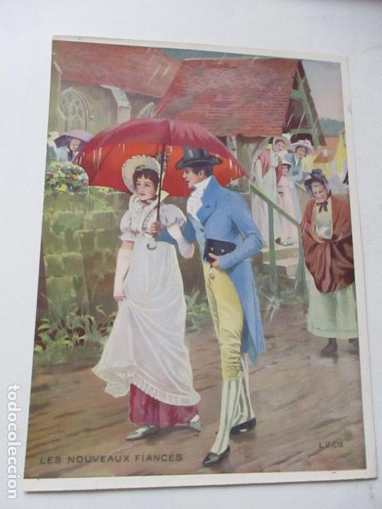Coleccionismo: ANTIGUA L&Aacute;MINA IMPRESA DE: LES NOUVEAUX FIANC&Eacute;S-L.V. Cie.-24 x 17.5 cm