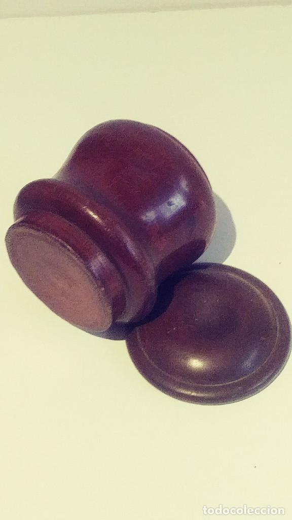 Coleccionismo: bote o tabaquera de madera - Foto 3