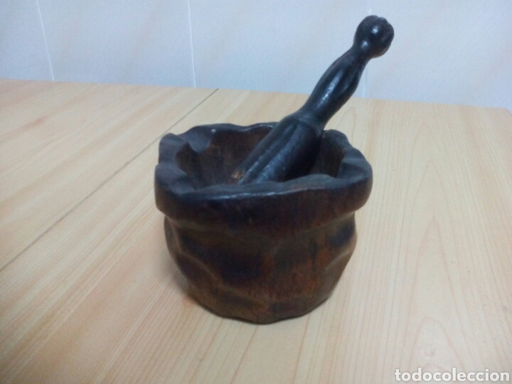 Coleccionismo: MORTERO DE MADERA OLIVO ANTIGUO