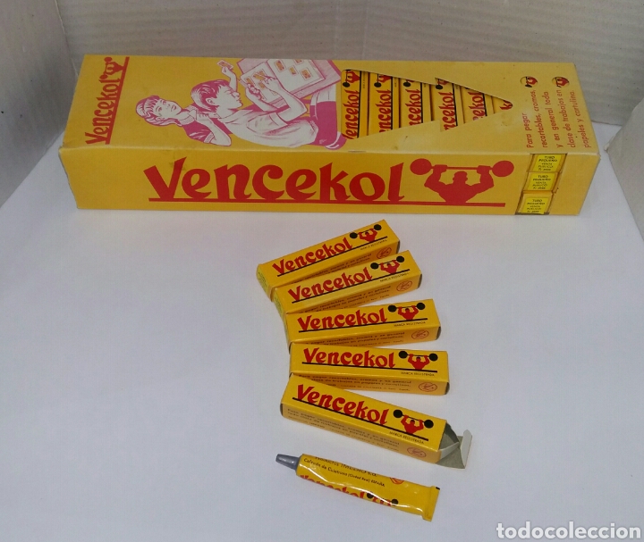Coleccionismo: LOTE 5 TUBOS VENCEKOL. PEGAMENTO IMEDIO. NUEVOS. A&Ntilde;OS 70. TUBOS PEQUE&Ntilde;OS. NUEVO.