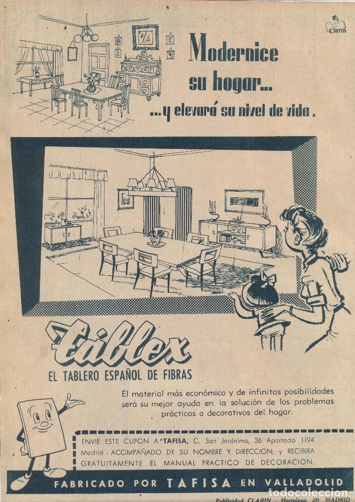 Collectionnisme: A&Ntilde;O 1954 RECORTE PRENSA PUBLICIDAD TABLEX TABLERO ESPA&Ntilde;OL DE FIBRAS TAFISA VALLADOLID