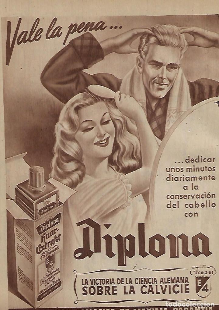 Collecting paper: A&Ntilde;O 1954 RECORTE PRENSA DIPLOMA PRODUCTO CALVICIE CABELLOS