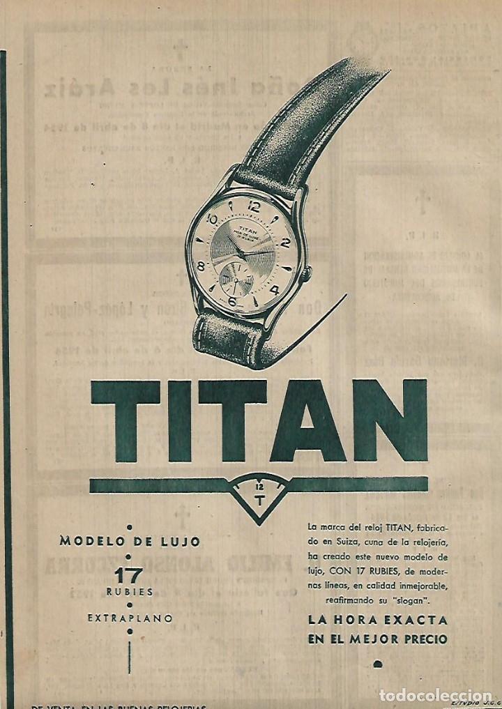 revista Enemistarse Albardilla año 1954 recorte prensa publicidad reloj titan - Comprar en todocoleccion -  120331243