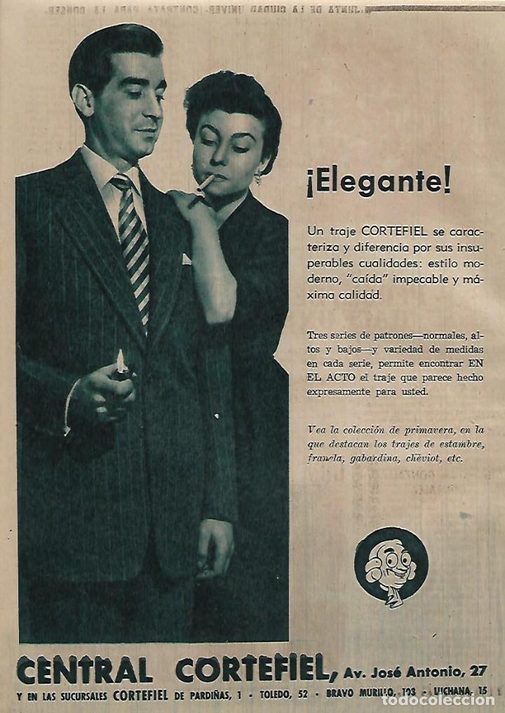Coleccionismo: A&Ntilde;O 1954 RECORTE PRENSA PUBLICIDAD TRAJE CORTEFIEL MODA