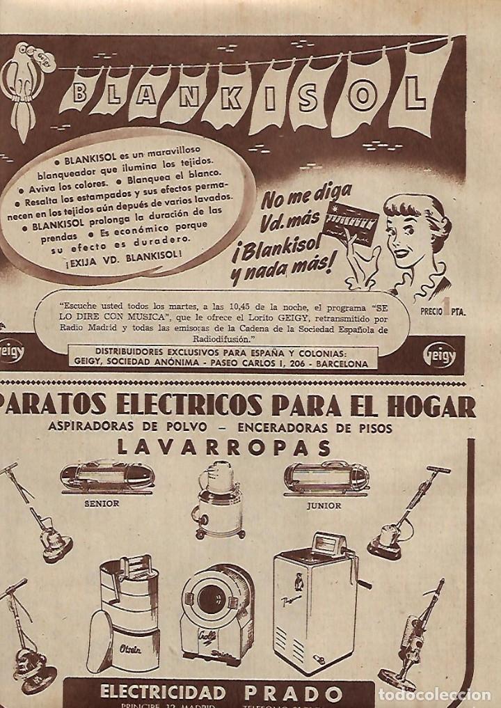 Collecting paper: A&Ntilde;O 1954 RECORTE PRENSA PUBLICIDAD ELECTRODOMESTICOS ELECTRICIDAD PARDO BLANKISOL LAVADO