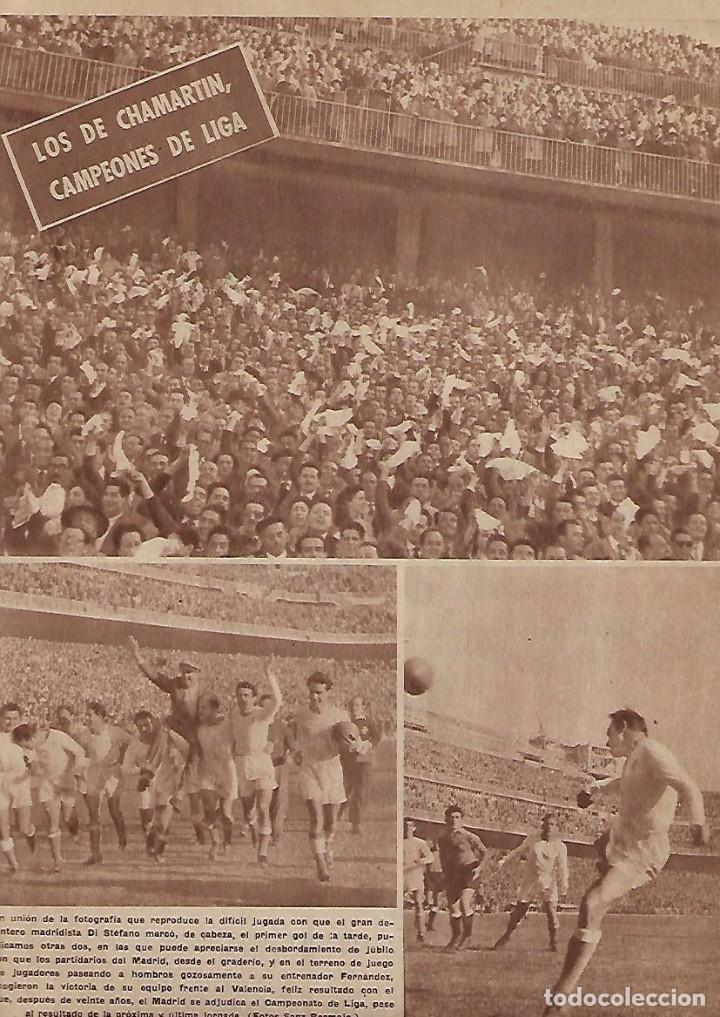 Collecting paper: A&Ntilde;O 1954 RECORTE PRENSA FUTBOL REAL MADRID CAMPEON DE LIGA CHAMARTIN GOL DI STEFANO
