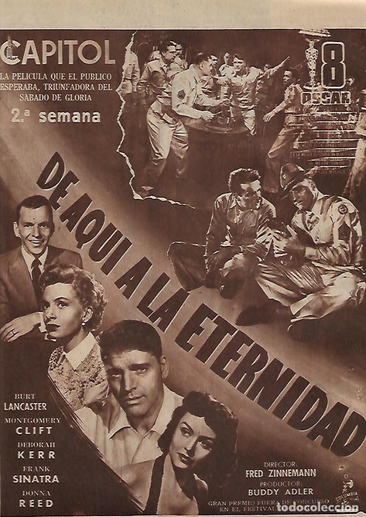Collecting paper: A&Ntilde;O 1954 RECORTE PRENSA PUBLICIDAD CINE CAPITOL PELICULA DE AQUI A LA ETERNIDAD