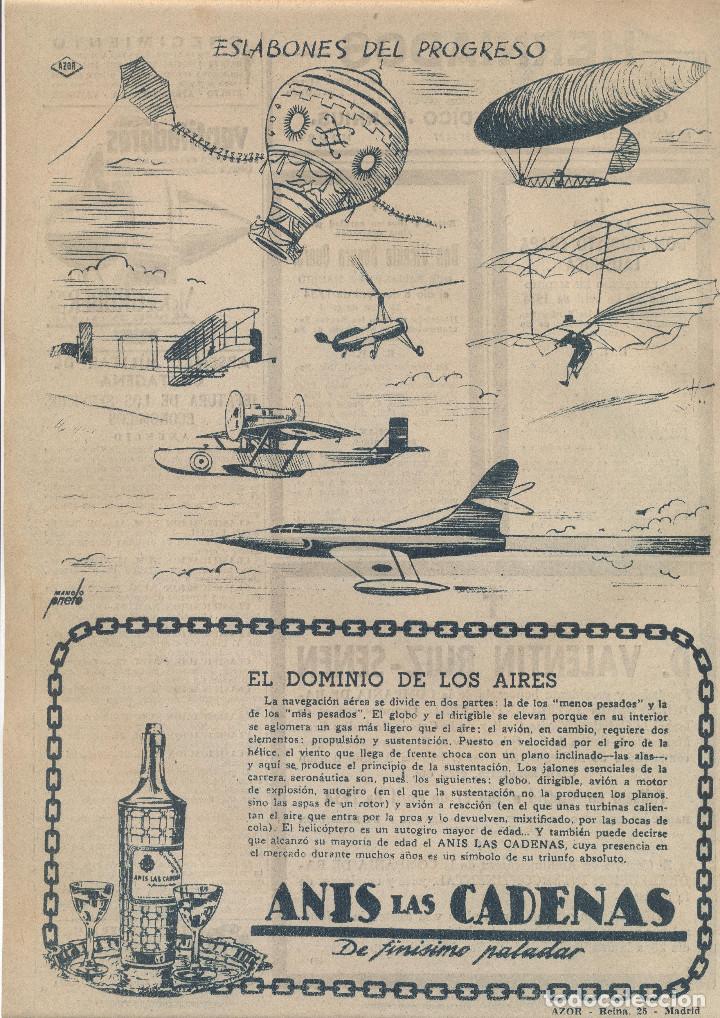 Coleccionismo: A&Ntilde;O 1954 RECORTE PRENSA PUBLICIDAD BEBIDAS ANIS LAS CADENAS ESLABONES DEL PROGRESO