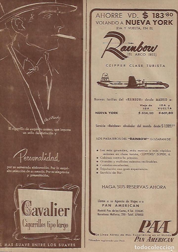 Collectionnisme: A&Ntilde;O 1954 RECORTE PRENSA PUBLICIDAD TABACO CAVALIER CIGARRILLOS TIPO LARGO FUMAR