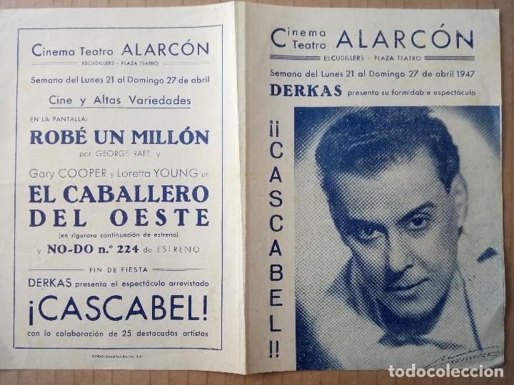 Coleccionismo: CINEMA TEATRO ALARCON, PRESENTACI&Oacute;N DE LA FUNCI&Oacute;N &iexcl;CASCABEL! 1947