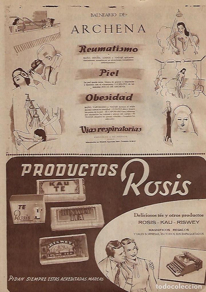 Collecting paper: A&Ntilde;O 1954 RECORTE PRENSA PUBLICIDAD BALNEARIO DE ARCHENA PRODUCTOS ROSIS TE TEA