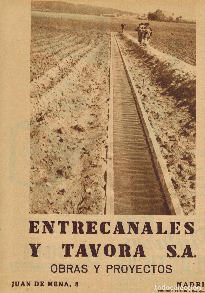 Collecting paper: A&Ntilde;O 1956 RECORTE PRENSA PUBLICIDAD ENTRECANALES Y TAVORA OBRAS Y PROYECTOS