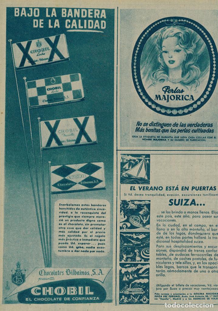 Coleccionismo: A&Ntilde;O 1956 RECORTE PRENSA PUBLICIDAD CHOCOLATE CHOBIL PERLAS CULTIVADAS MAJORICA