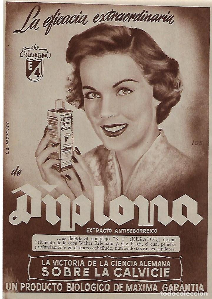 Collectionnisme: A&Ntilde;O 1956 RECORTE PRENSA PUBLICIDAD DIPLOMA EXTRACTO ANTISEBORREICO CALVICIE