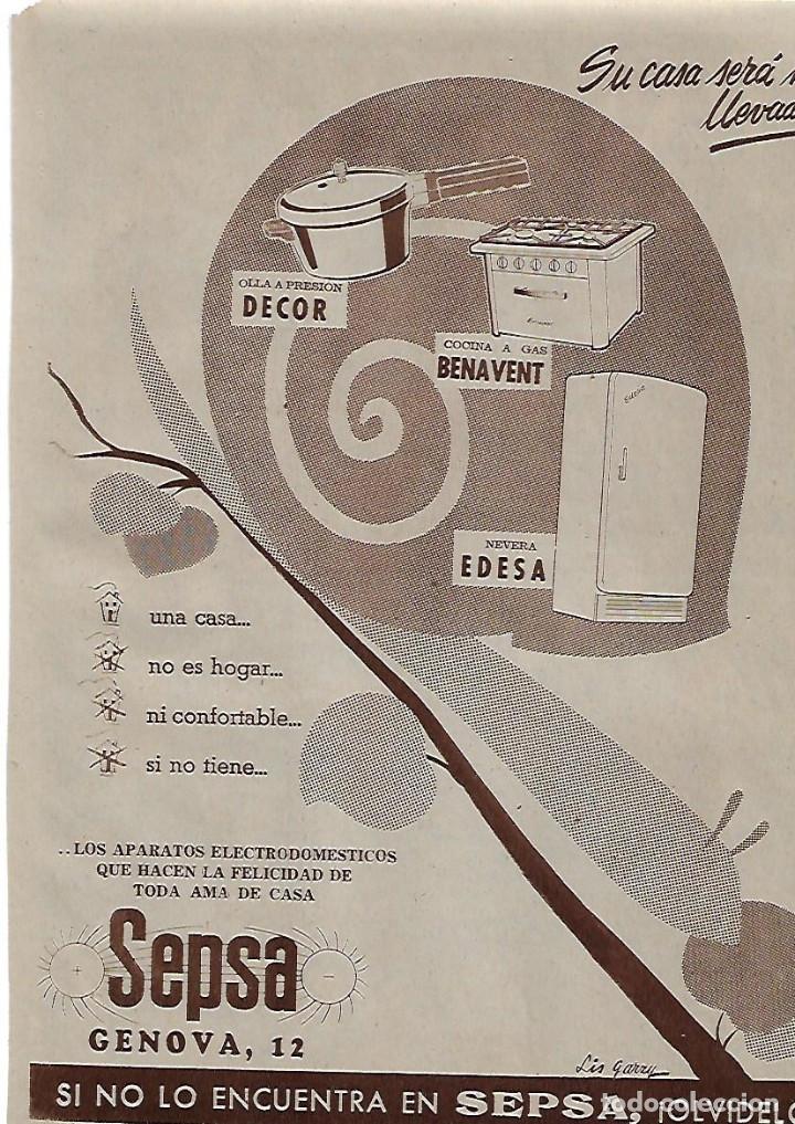 Collecting paper: A&Ntilde;O 1956 RECORTE PRENSA PUBLICIDAD SEPSA CALLE GENOVA APARATOS ELECTRODOMESTICOS