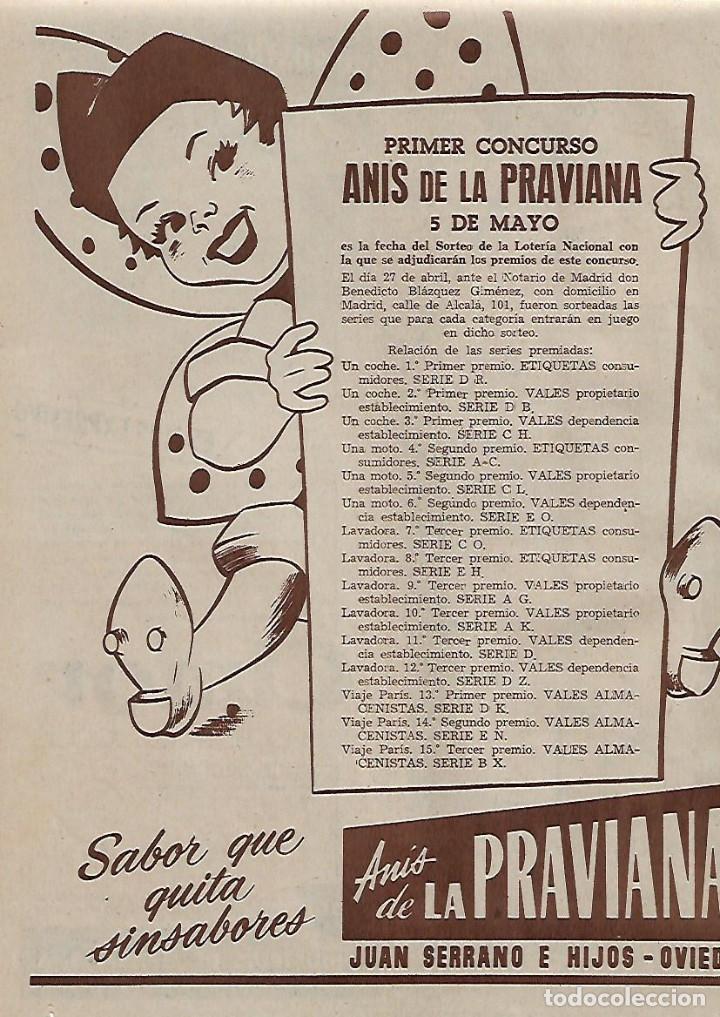 Coleccionismo: A&Ntilde;O 1956 RECORTE PRENSA PUBLICIDAD PRIMER CONCURSO ANIS DE LA PRAVIANA OVIEDO GAFAS AMOR
