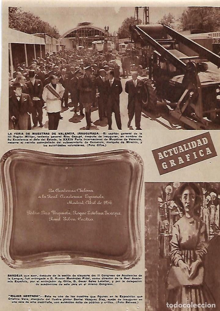 Coleccionismo: A&Ntilde;O 1956 RECORTE PRENSA PINTURA MUJER SENTADA CRISTINO VERA EXPOSICION DE MADRID