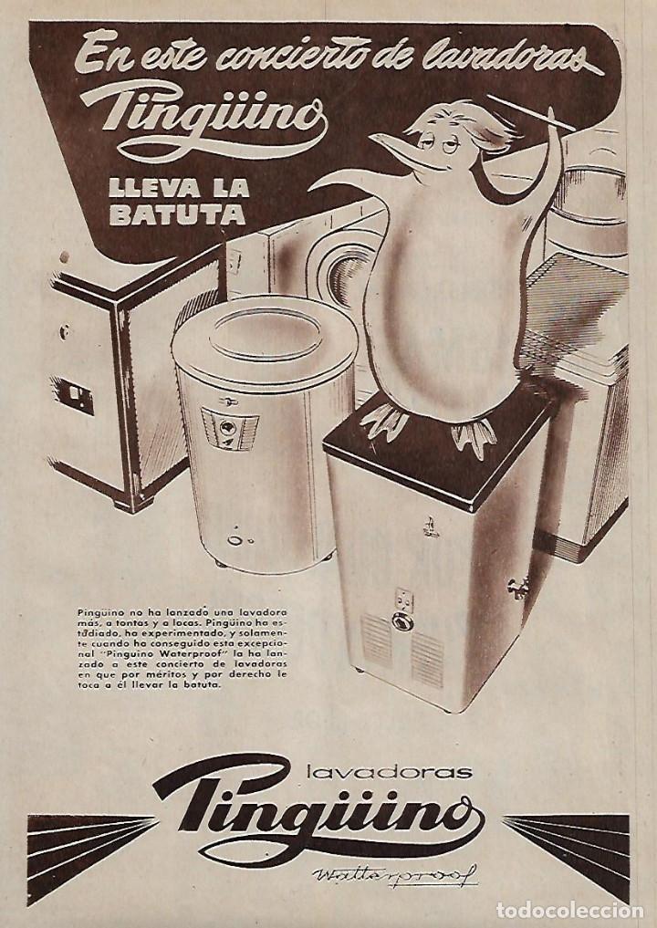 Collecting paper: A&Ntilde;O 1956 RECORTE PRENSA PUBLICIDAD LAVADORAS PINGUINO WATERPROF ELECTRODOMESTICOS