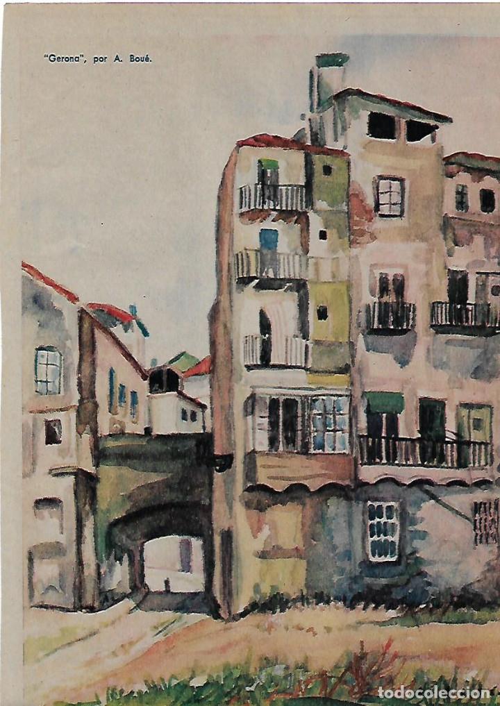Collectionnisme: A&Ntilde;O 1956 RECORTE PRENSA DIBUJO A COLOR GIRONA GERONA ANGEL BOUE