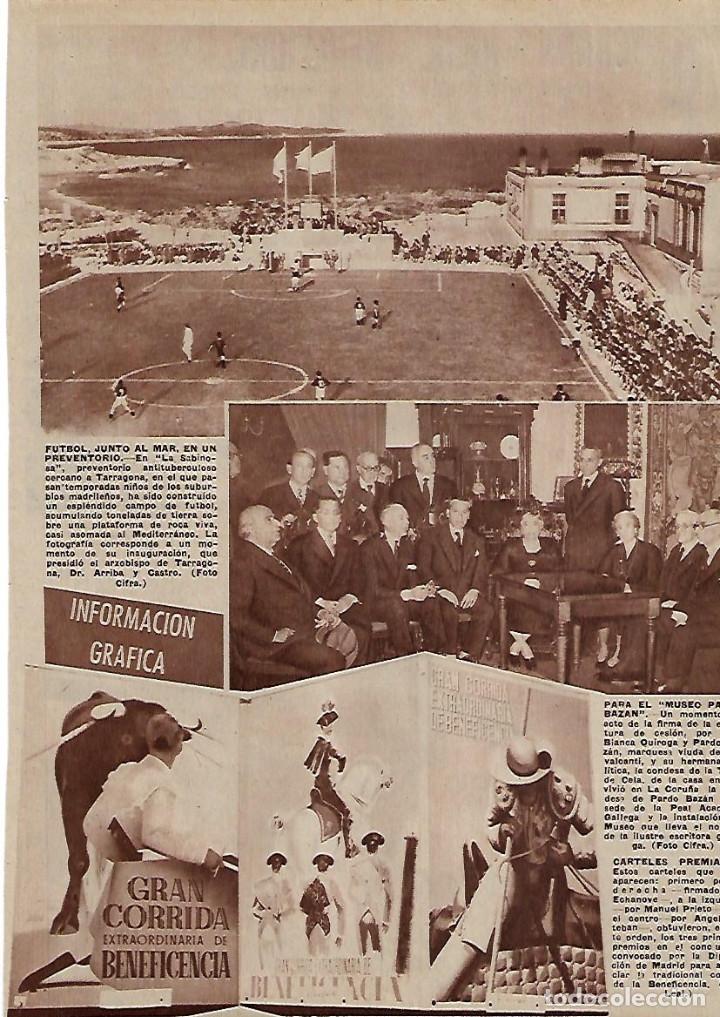 Collecting paper: A&Ntilde;O 1956 RECORTE PRENSA TARRAGONA FUTBOL EN LA SABINASA PREVENTORIO ANTITUBERCULOSO FRENTE AL MAR