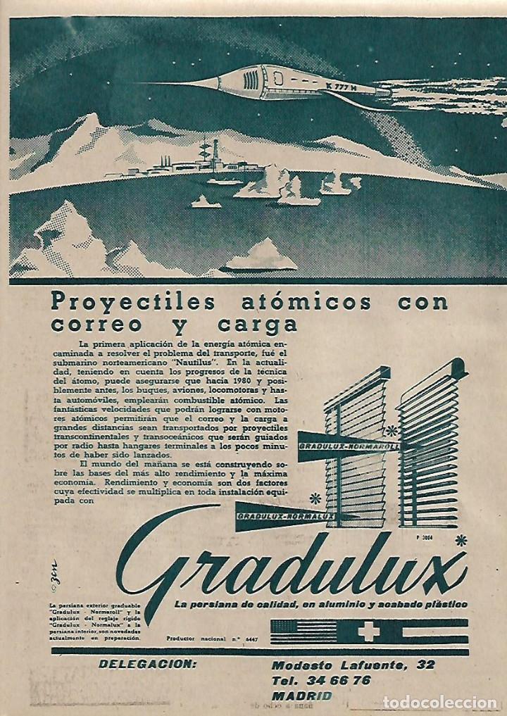 Collectionnisme: A&Ntilde;O 1956 RECORTE PRENSA PUBLICIDAD PERSIANAS GRADULUX MODESTO LAFUENTE MADRID