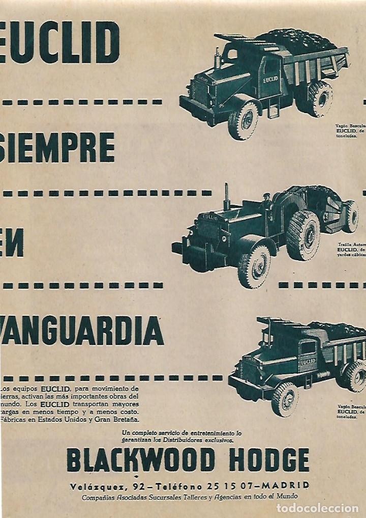Sammelleidenschaft Papier: A&Ntilde;O 1956 RECORTE PRENSA PUBLICIDAD EQUIPOS EUCLID TRANSPORTE VAGON TRAILLA AUTOMOTRIZ TRACTOR CAMION