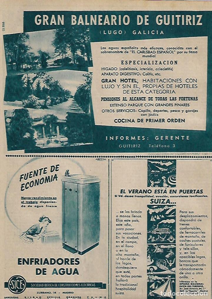 Sammelleidenschaft Papier: A&Ntilde;O 1956 RECORTE PRENSA PUBLICIDAD GRAN BALNEARIO DE GUITIRIZ LUGO GALICIA HOTEL