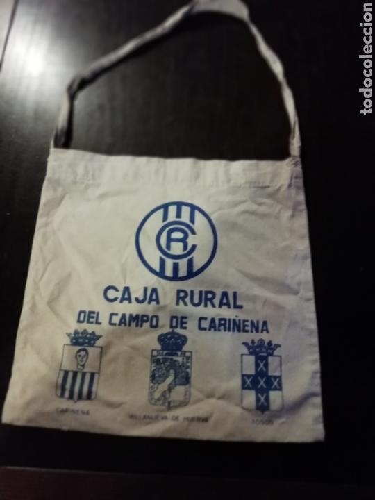 Coleccionismo: Bolsa tela caja rural cari&ntilde;ena tosos Villanueva de huerva