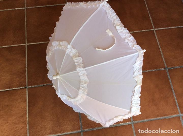 Coleccionismo: Preciosa Sombrilla Blanca. - Foto 1