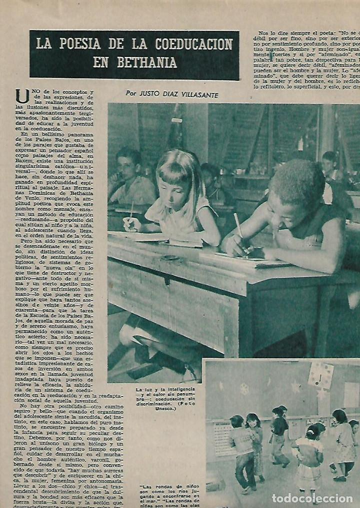 Collecting paper: A&Ntilde;O 1962 RECORTE PRENSA LA POESIA DE LA COEDUCACION EN BETHANIA EDUCACION ESCUELA