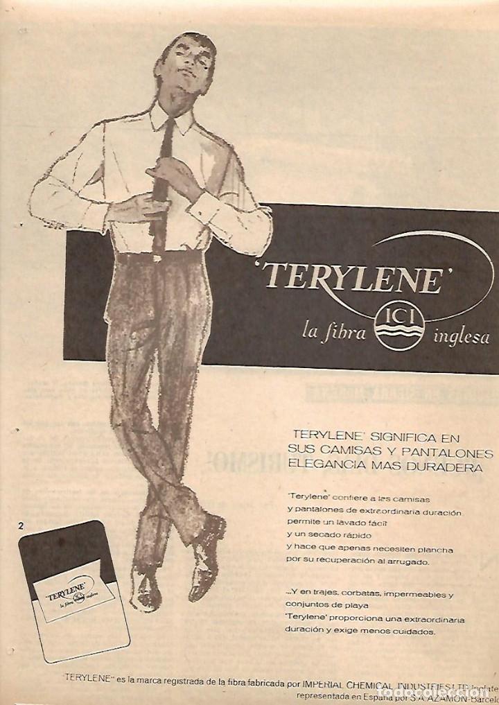 Collecting paper: A&Ntilde;O 1963 RECORTE PRENSA PUBLICIDAD FIBRA TERYLENE PARA CAMISAS Y PANTALONES