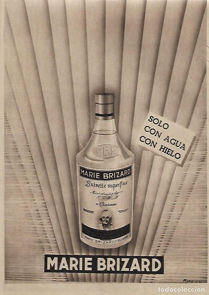 Coleccionismo: A&Ntilde;O 1956 RECORTE PRENSA PUBLICIDAD BEBIDAS MARIE BRIZARD ANISETTE ANIS
