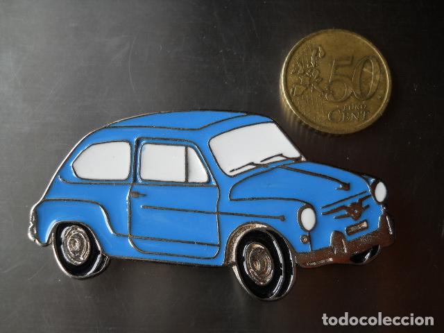 Coleccionismo: iman seat 600 azul - Foto 1