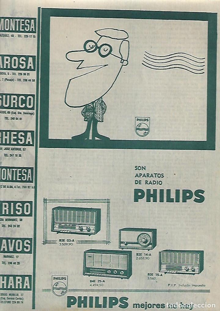 Sammelleidenschaft Papier: A&Ntilde;O 1962 RECORTE PRENSA PUBLICIDAD APARATOS DE RADIO PHILIPS