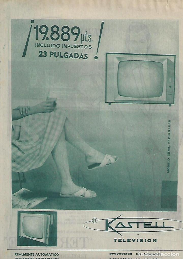 Collecting paper: A&Ntilde;O 1962 RECORTE PRENSA PUBLICIDAD TELEVISION KASTELL 23 PULGADAS