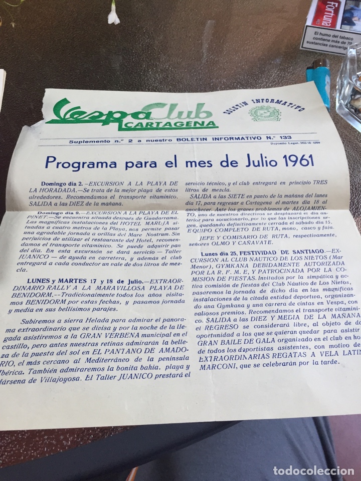 Coleccionismo: Suplemento vespa club Cartajena