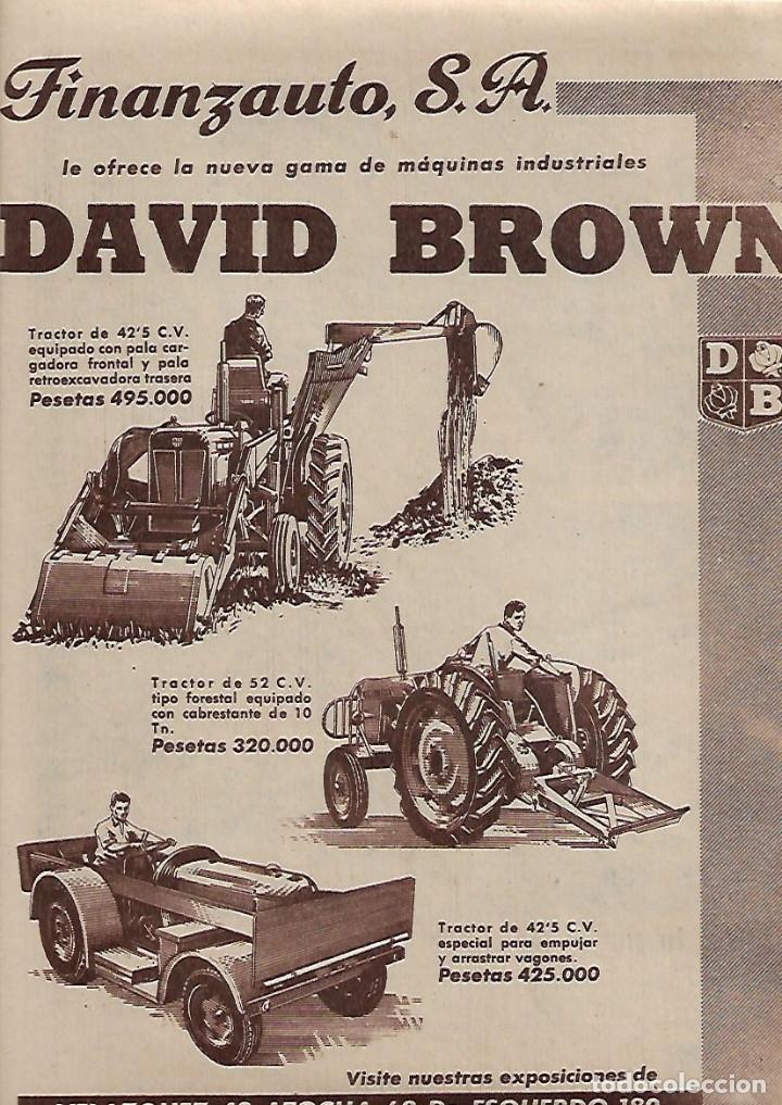 Collectionnisme: A&Ntilde;O 1962 RECORTE PRENSA PUBLICIDAD FINANZAUTO MAQUINA INDUSTRIAL DAVID BROWN TRACTOR