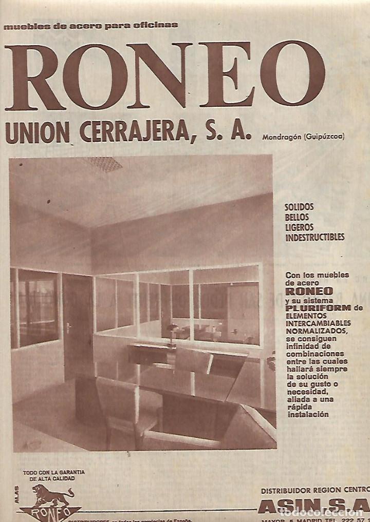 Collecting paper: A&Ntilde;O 1962 RECORTE PRENSA PUBLICIDAD RONEO UNION CERRAJERA MONDRAGON GUIPUZCOA