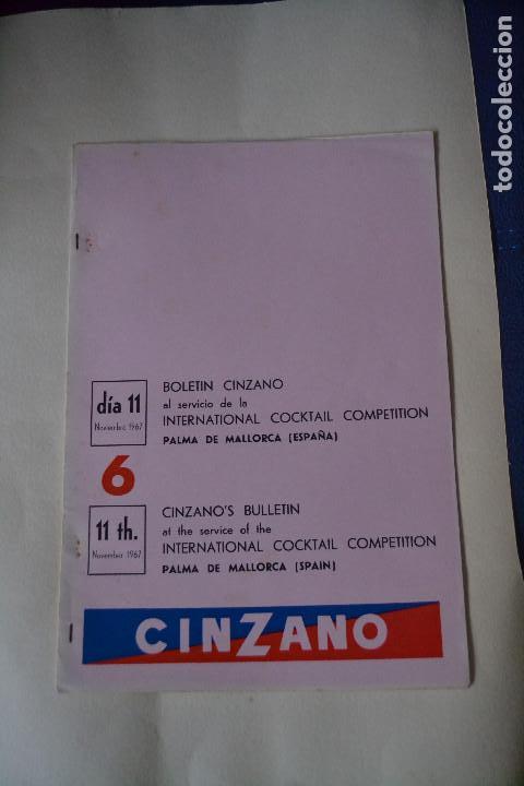 Coleccionismo: BOLETIN CINZANO DEL CAMPEONATO INTERNACIONAL DE COCTELERIA DE 1967