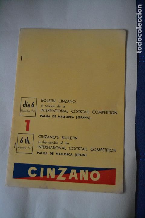 Coleccionismo: BOLETIN CINZANO DEL CAMPEONATO INTERNACIONAL DE COCTELERIA DE 1967