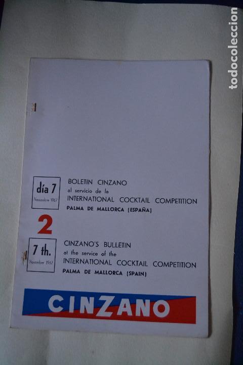 Coleccionismo: BOLETIN CINZANO DEL CAMPEONATO INTERNACIONAL DE COCTELERIA DE 1967