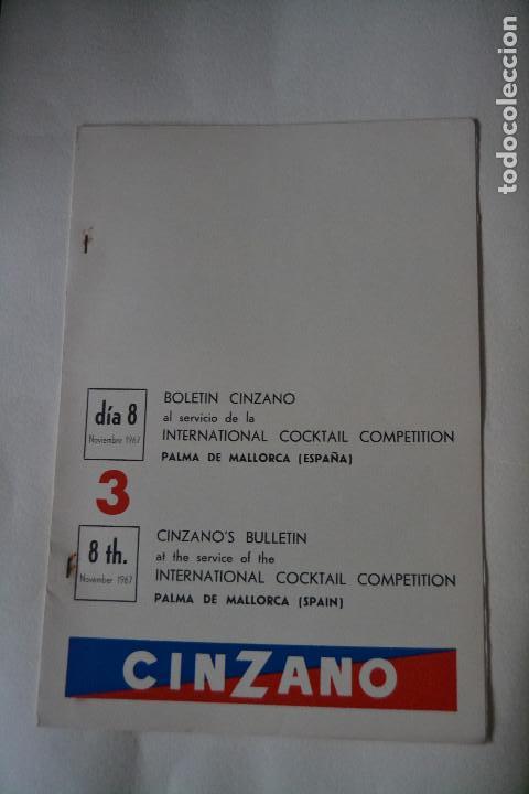 Coleccionismo: BOLETIN CINZANO DEL CAMPEONATO INTERNACIONAL DE COCTELERIA DE 1967