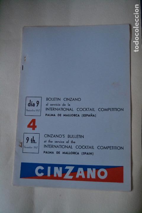 Coleccionismo: BOLETIN CINZANO DEL CAMPEONATO INTERNACIONAL DE COCTELERIA DE 1967