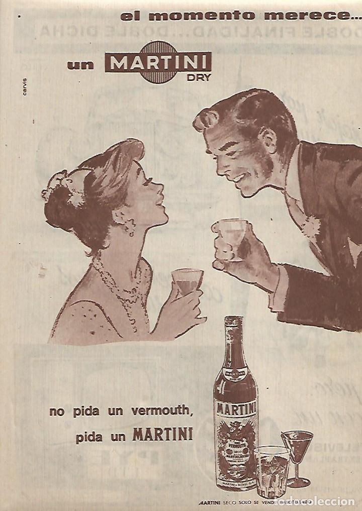 Collecting paper: A&Ntilde;O 1962 RECORTE PRENSA PUBLICIDAD TELEVISOR EXTRAPLANO PYE BEBIDAS VERMOUTH MARTINI DRY